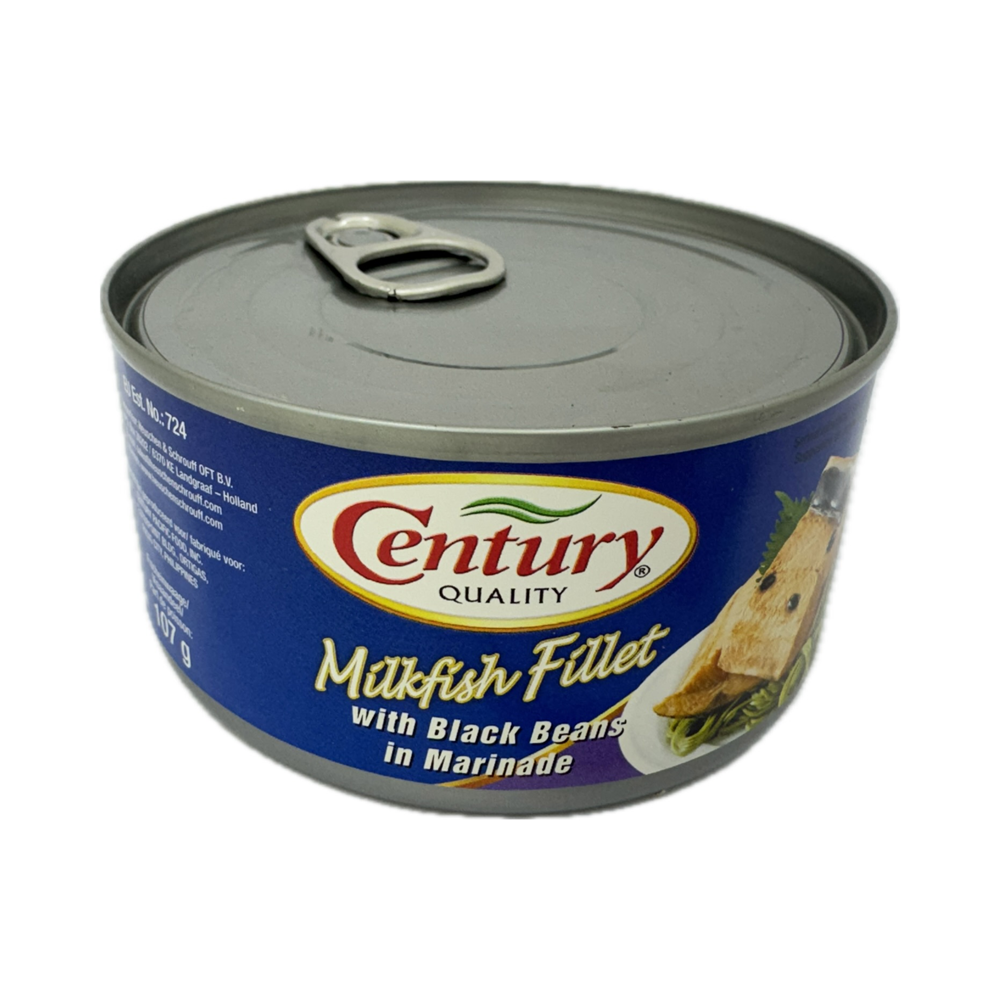 Century Tuna Milkfish Fillets in Black Bean Sauce 184g – Savory milkfish fillets combined with rich black bean sauce for an authentic taste.