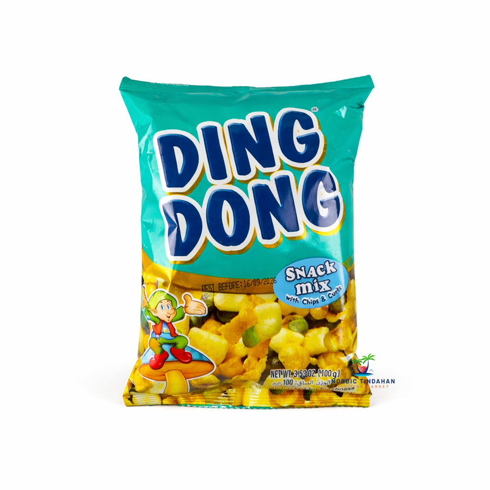Ding Dong Super Snack Mix 100g – crunchy mix of nuts, corn, and crackers with a savory flavor, perfect for everyday snacking.