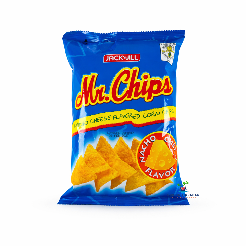 Jack'n Jill MR Chips Nacho Cheese 98g – crunchy nacho-flavored corn chips