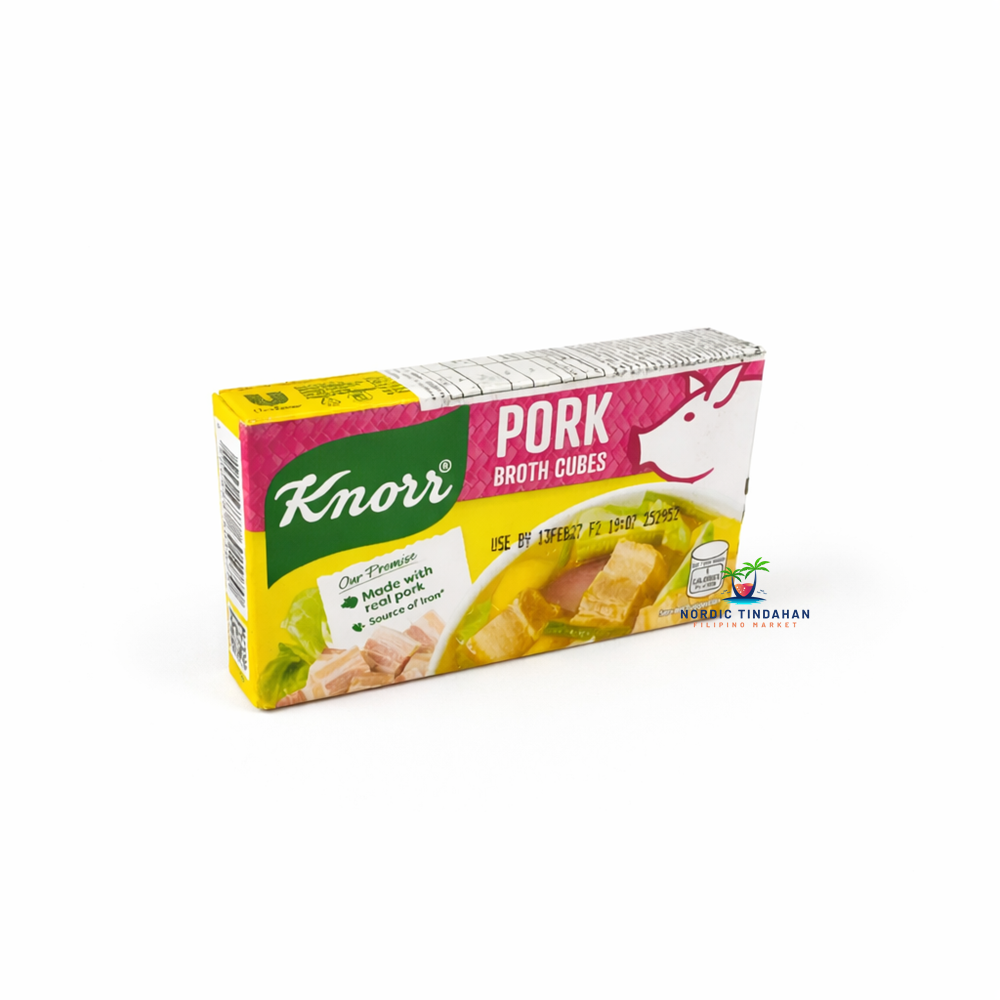 Knorr Pork Cubes 60g – savory Filipino pork seasoning cubes, essential Pinoy market ingredient for soups and traditional dishes.