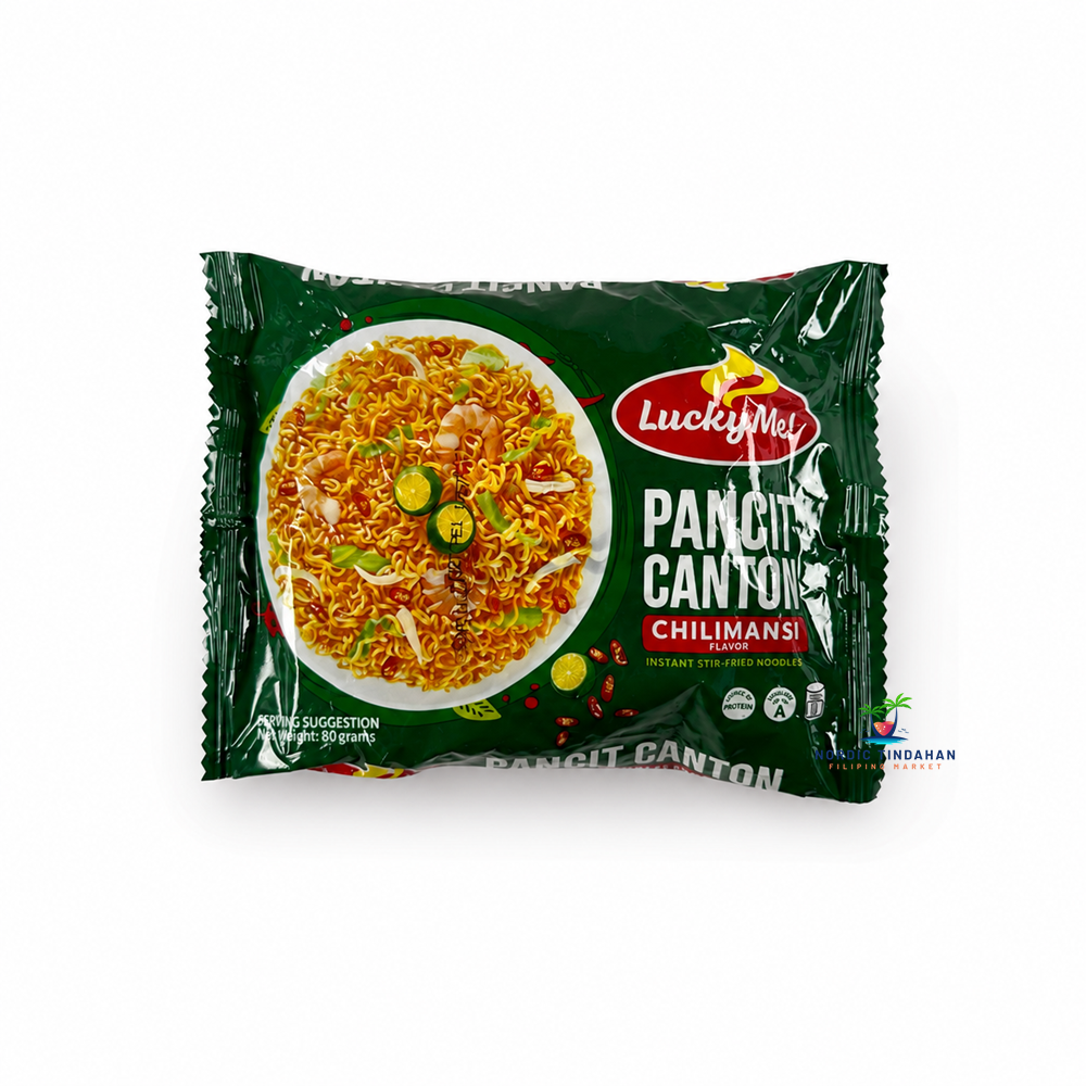 Enjoy the perfect balance of spicy chili and tangy calamansi with Lucky Me! Pancit Canton Chilimansi 80g. This popular Filipino instant stir-fried noodle dish delivers a bold, savory flavor with a citrus kick, making it a favorite for quick meals, snacks, and authentic Filipino comfort food. Perfect on its own or with your favorite toppings.