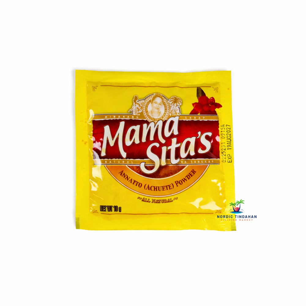 Mama Sita’s Annatto (Achuete) Powder 10g – natural annatto powder used to add color and mild flavor to dishes.