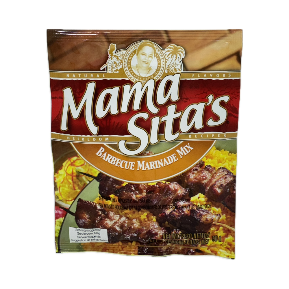 Mama Sita's Barbecue Marinade Mix 50g – Filipino barbecue marinade mix for rich, smoky flavor. Perfect for grilling meats and vegetables with an authentic Filipino twist.