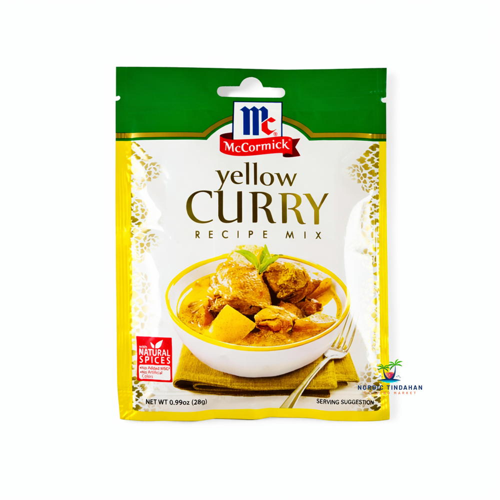 McCormick Yellow Curry Recipe Mix 28g – seasoning mix for making flavorful yellow curry dishes.