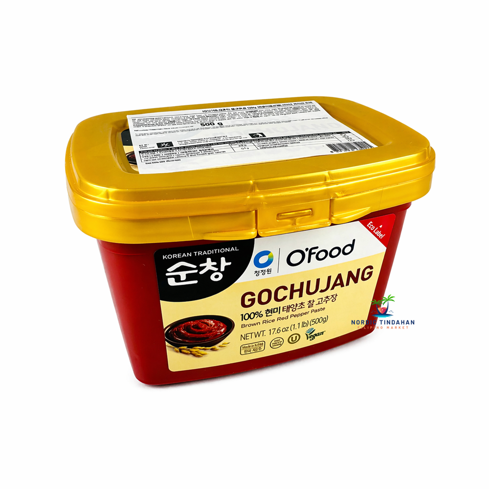 O'Food Gochujang Chilli Paste 500g jar – authentic Korean spicy fermented chili paste, perfect for cooking and marinades.
