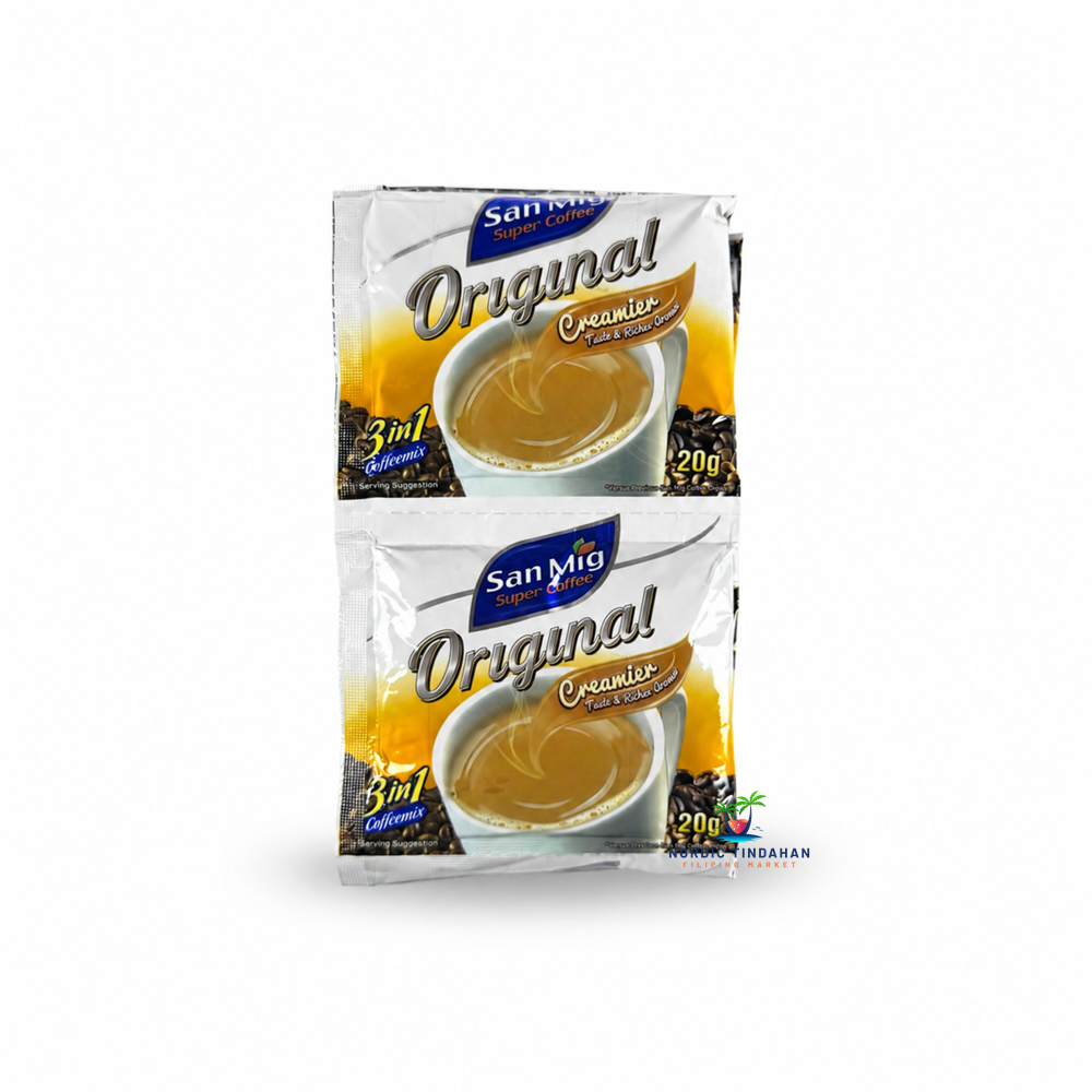 San Mig Super Coffee Original Creamy 3-in-1 is a smooth and creamy instant coffee mix with a rich coffee taste. The convenient 20g sachet makes it easy to prepare a comforting cup of Filipino-style instant coffee at home or at work.