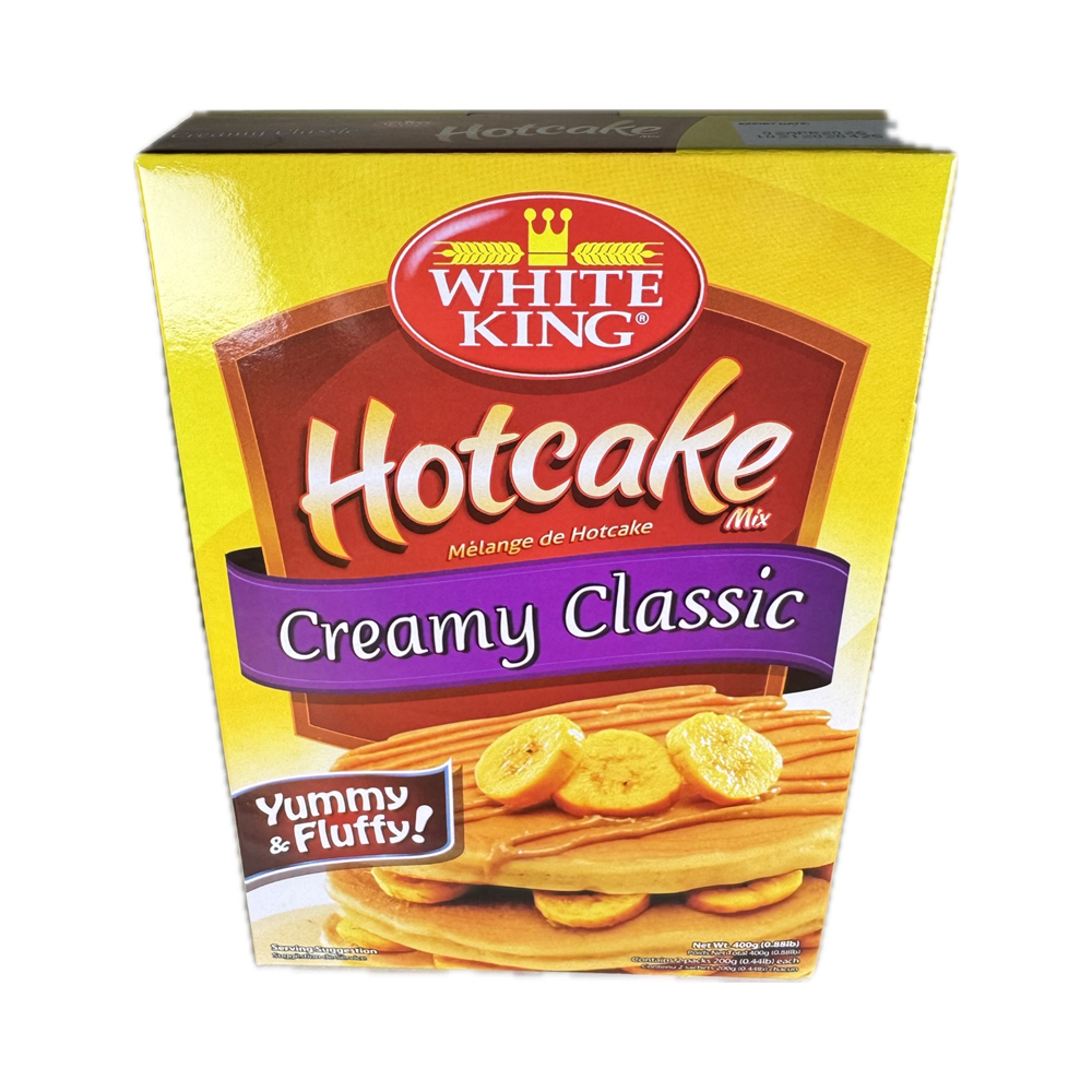 White King Hot Cake & Waffle Mix 400g package, ready-made pancake and waffle mix for easy and fluffy baking