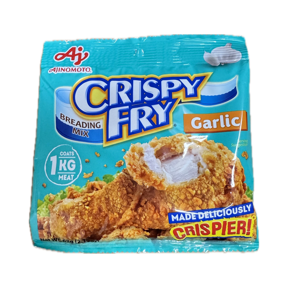 Aji Crispy Fry Garlic breading mix 62g pack, crunchy garlic-flavored coating for fried chicken and dishes