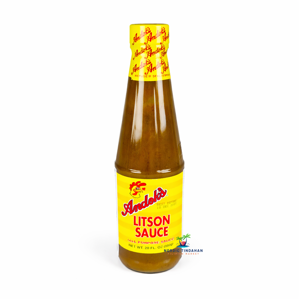 Andok’s Litson Sauce 560g bottle – savory all-purpose sauce commonly served with roasted pork and grilled dishes.