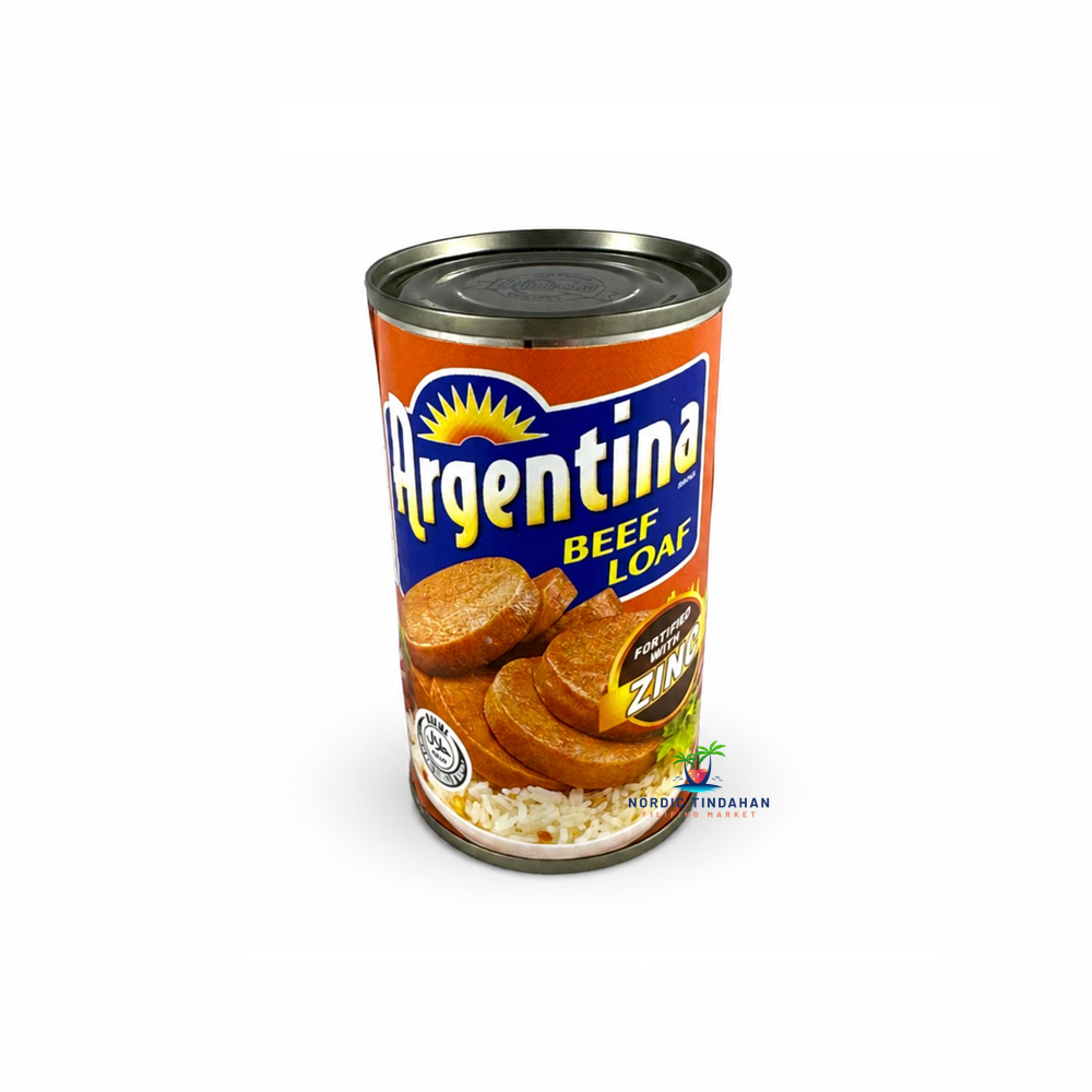 Argentina Beef Loaf is a popular Filipino canned meat made from quality beef, offering a rich, savory flavor and a tender texture. Enjoy it sliced and pan-fried for breakfast, served with rice, added to sandwiches, or used in a variety of quick and easy meals. Fortified with zinc and conveniently packed in a 250 g can, it's a versatile pantry staple for any kitchen.
