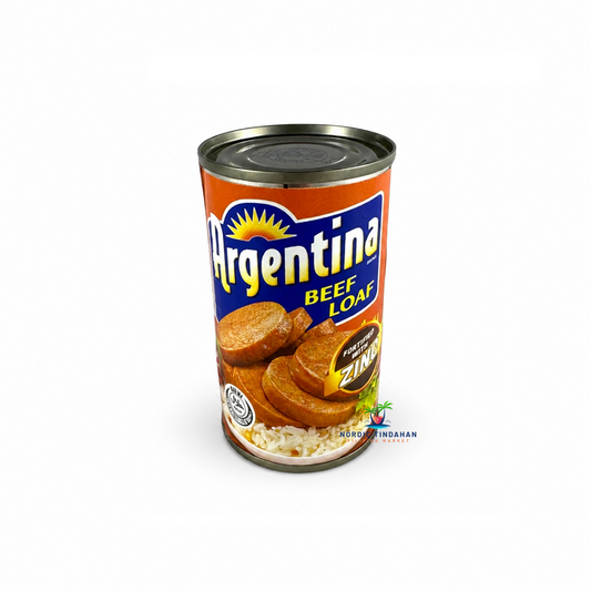 Argentina Beef Loaf is a popular Filipino canned meat made from quality beef, offering a rich, savory flavor and a tender texture. Enjoy it sliced and pan-fried for breakfast, served with rice, added to sandwiches, or used in a variety of quick and easy meals. Fortified with zinc and conveniently packed in a 250 g can, it's a versatile pantry staple for any kitchen.