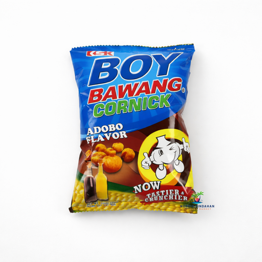 Boy Bawang Adobo corn snack 90 g – Filipino crunchy fried corn snack with adobo seasoning in package