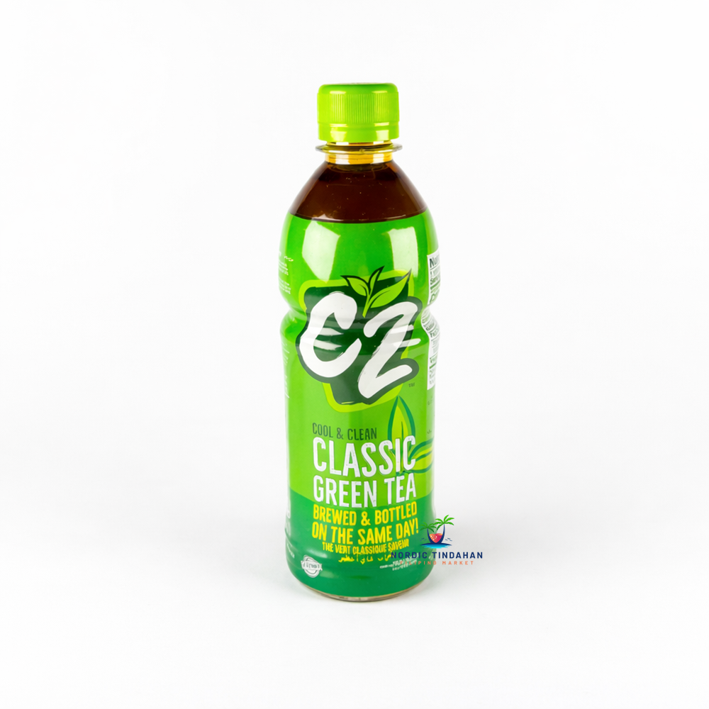 C2 Green Tea Classic 500ml bottle, refreshing chilled green tea drink with a classic smooth flavor, perfect for daily refreshment