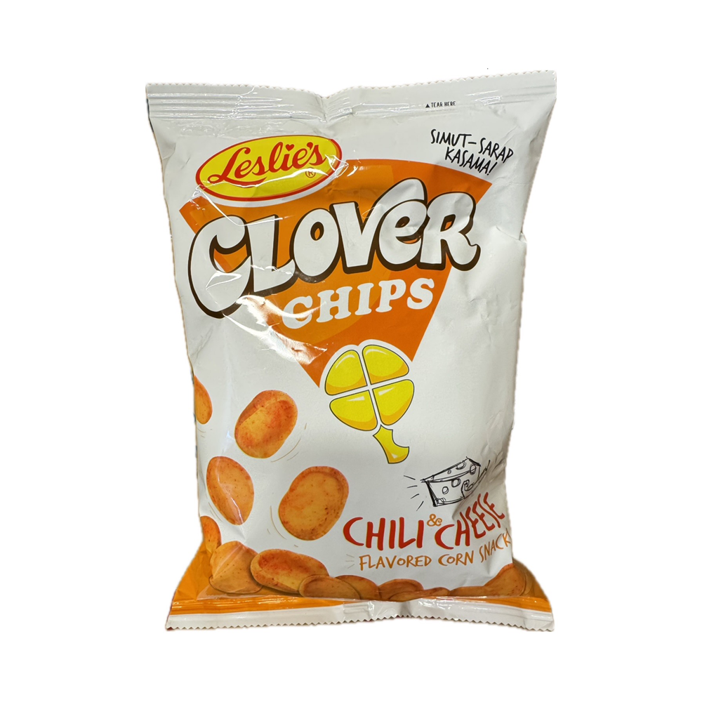 Clover Chips Chili & Cheese 85g – crispy corn snack with spicy chili and creamy cheese flavor from the Philippines