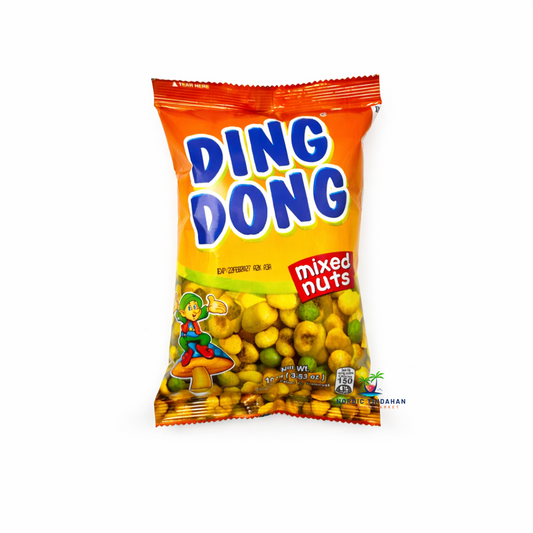 Bag of Ding Dong mixed nuts, a crunchy Filipino snack blend of peas, corn, and nuts.