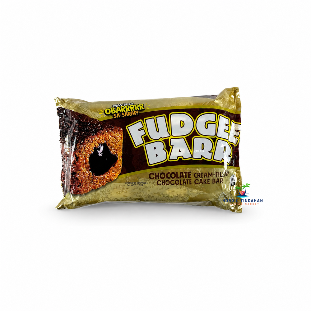 Fudgee Barr Chocolate Cream-Filled Chocolate Cake Bar is a soft and moist chocolate snack cake with a rich chocolate cream filling. A delicious individually wrapped treat, perfect for snacks, lunchboxes, desserts, or enjoying with coffee and tea.