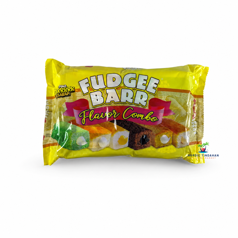 Fudgee Barr Flavor Combo Filled Cake Bars is an assortment of soft sponge cake bars with delicious cream-filled centers in a variety of popular flavors. Perfect for lunchboxes, afternoon snacks, sharing with family, or enjoying with coffee and tea. A fun selection of classic Filipino snack cakes in one convenient pack.