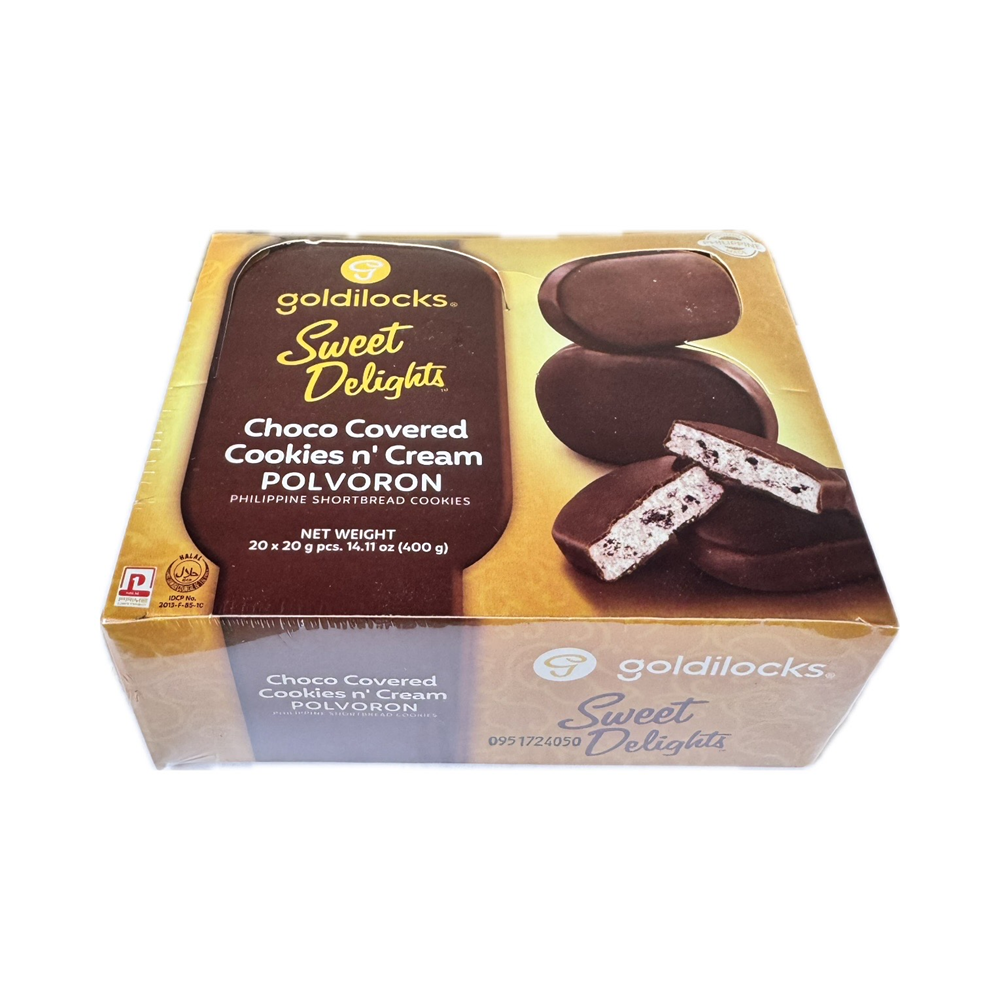 Goldilocks Choco Coated Polvoron 20x20g – crunchy Filipino sweet treats with chocolate coating