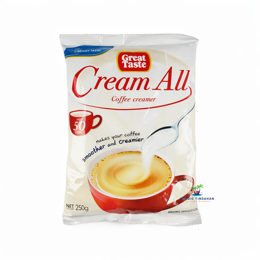 Great Taste Cream All Coffee Creamer 250g – powdered coffee creamer that makes coffee smoother and creamier.