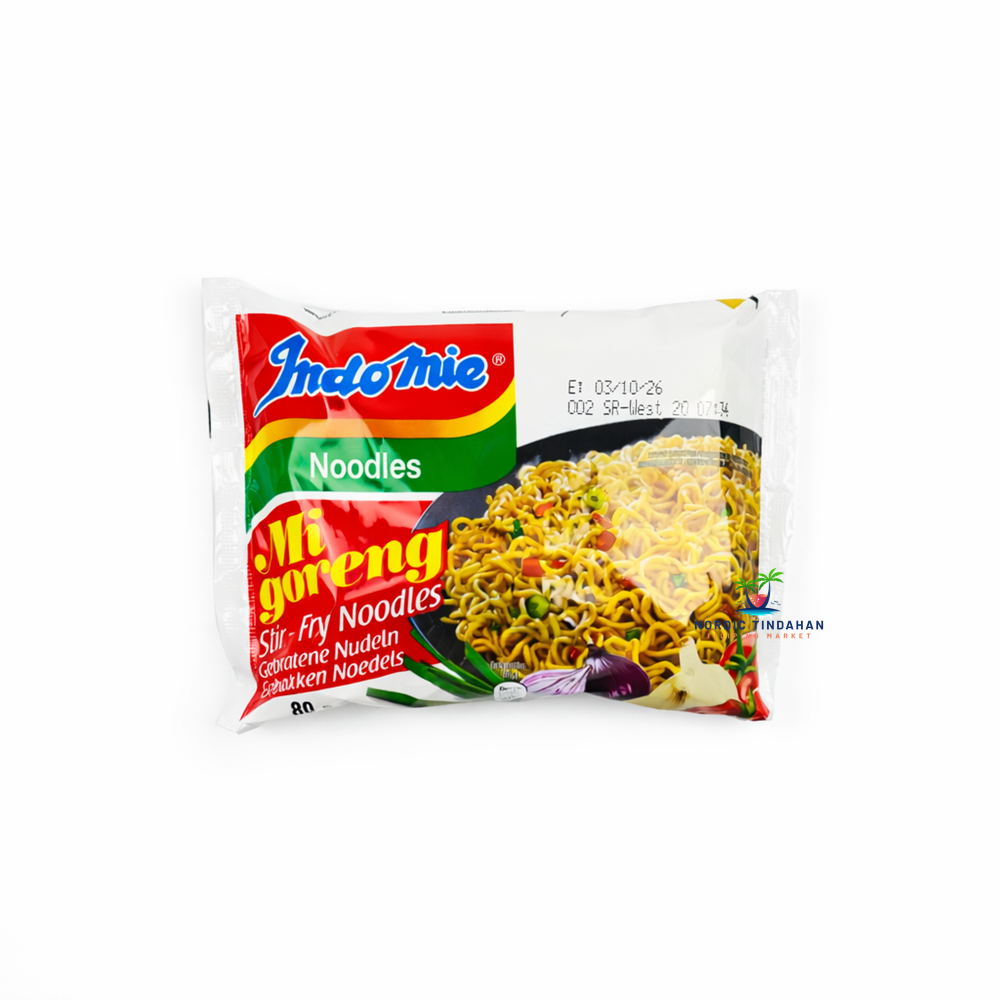 Indomie Mi Goreng 80g – popular Indonesian fried noodles with a rich, savory flavor. A quick and satisfying meal.