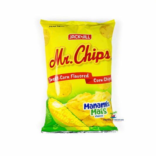 Jack ’n Jill Mr Chips Sweet Corn 100g – crispy corn snack with sweet corn flavor, perfect for snacking.