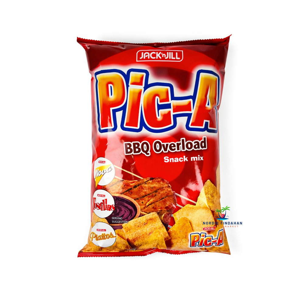 Jack ’n Jill Pic-A BBQ Overload 180g – crunchy barbecue-flavored snack mix, ideal for sharing and party snacking.