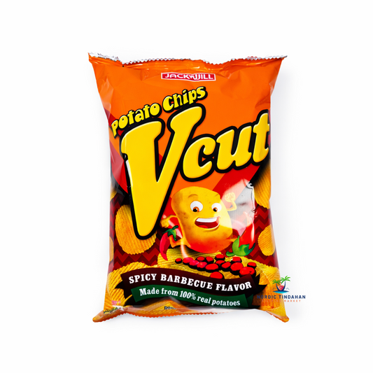 Jack ’n Jill Vcut Spicy Barbecue Potato Chips – ridged potato chips with bold spicy barbecue flavor made from real potatoes.