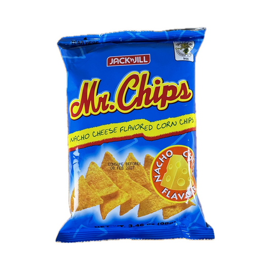 Jack'n Jill MR Chips Nacho Cheese 98g – crunchy nacho-flavored potato chips