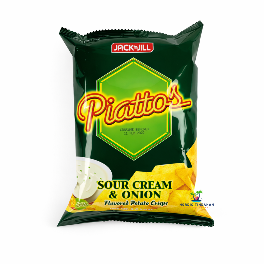 Jack'n Jill Piattos Sour Cream 85g – crispy potato chips with sour cream flavor