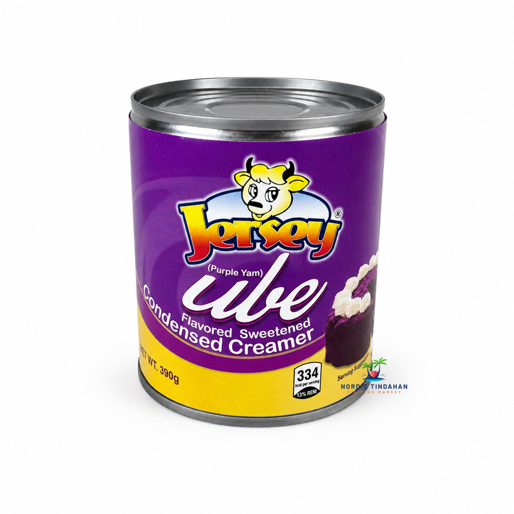 Jersey Ube condensed creamer 390g can, sweet purple yam-flavored milk for desserts and beverages