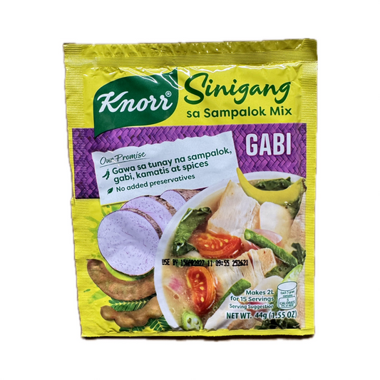 Knorr Sinigang Mix with Gabi 44g pack, Filipino sour tamarind soup seasoning with taro flavor for authentic home cooking