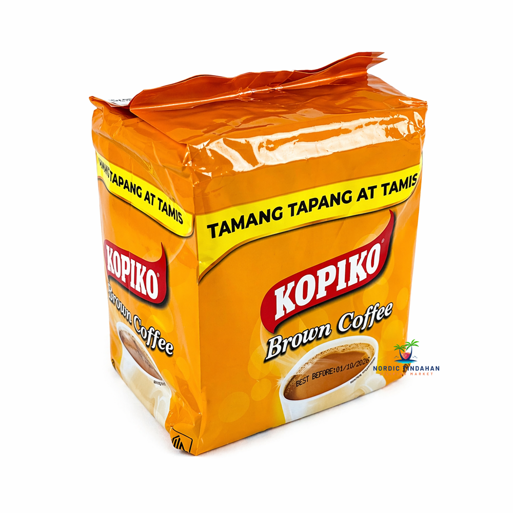 Kopiko Brown Instant Coffee is a rich and aromatic 3-in-1 coffee blend combining premium coffee, sugar, and creamer for a perfectly balanced taste. Known for its smooth, slightly sweet flavor and satisfying aroma, it’s ideal for daily enjoyment at home, in the office, or on the go. Quick and easy to prepare for a convenient coffee experience anytime.