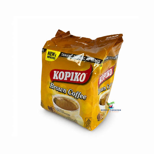 Kopiko Brown Instant Coffee is a rich and aromatic 3-in-1 coffee blend combining premium coffee, sugar, and creamer for a perfectly balanced taste. Known for its smooth, slightly sweet flavor and satisfying aroma, it’s ideal for daily enjoyment at home, in the office, or on the go. Quick and easy to prepare for a convenient coffee experience anytime.