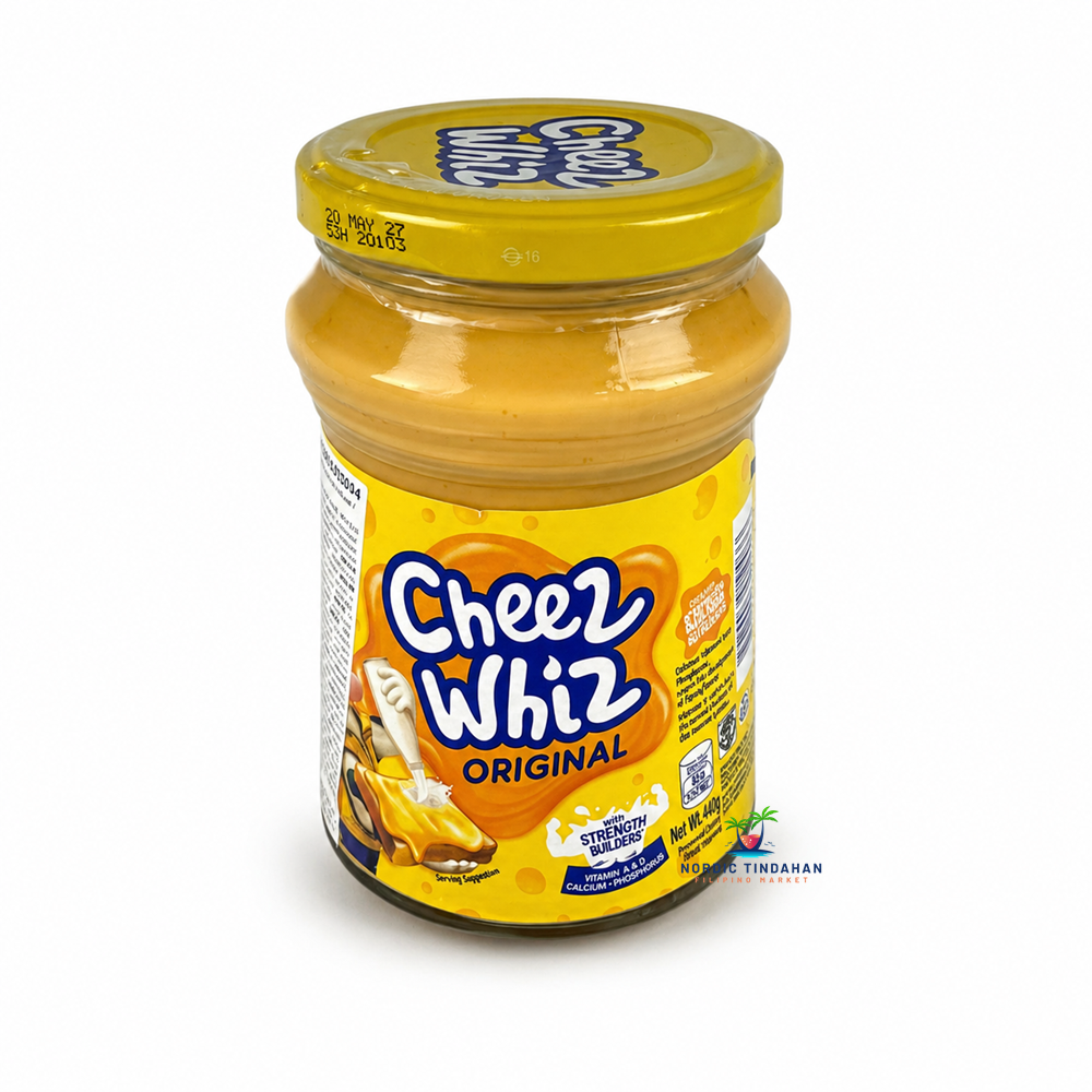 Kraft Cheez Whiz Original 440g jar, smooth and creamy cheese spread for snacks, dips, and recipes