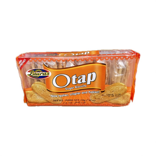 Laura's Otap Original Flavor 210g - crispy, flaky Filipino puff pastry cookies with a sweet, buttery taste.