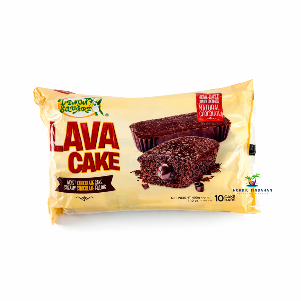 Lemon Square Lava Cake Chocolate 10x40g – soft chocolate snack cakes with rich molten chocolate filling.