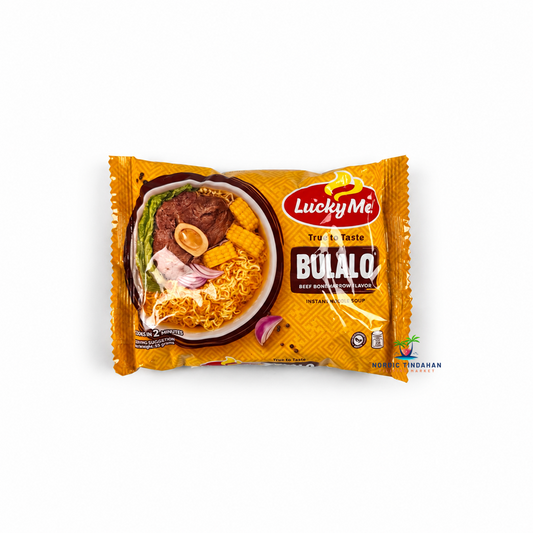 Enjoy the comforting taste of Filipino bulalo with Lucky Me! Bulalo Instant Noodle Soup. Featuring a savory beef bone marrow flavor, these instant noodles are quick and easy to prepare for a satisfying snack or meal.