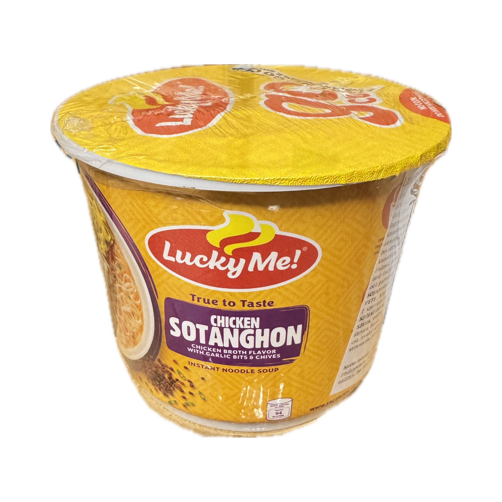 Lucky Me Chicken Sotanghon noodle soup 28g – Filipino instant glass noodles with savory chicken flavor