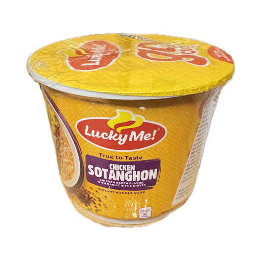 Lucky Me Chicken Sotanghon noodle soup 28g – Filipino instant glass noodles with savory chicken flavor
