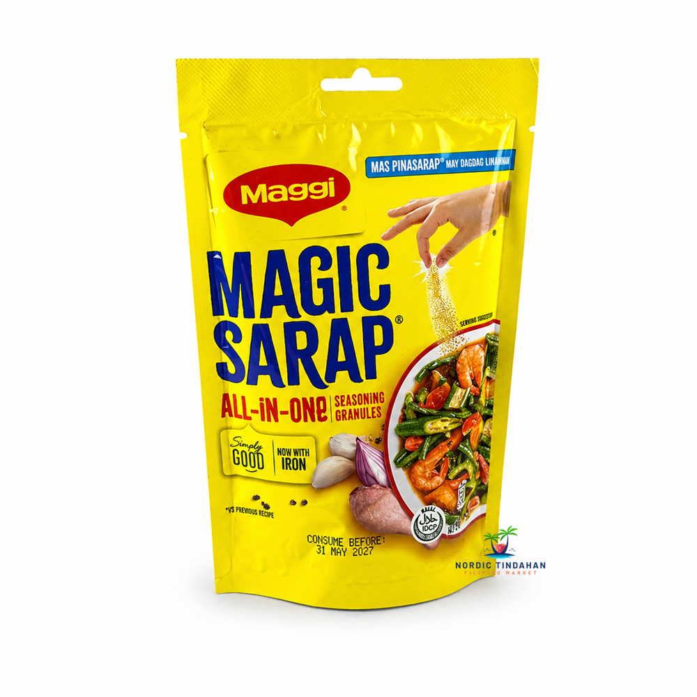 Maggi Magic Sarap 150g - all-purpose Filipino seasoning for enhancing the flavor of soups, meats, and various dishes.