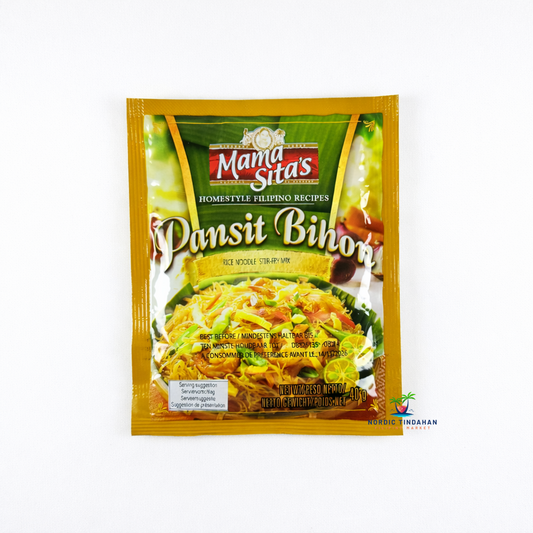 Mama Sita's Pansit Bihon 40g Spicemix – aromatic Filipino spice mix for preparing traditional pansit bihon stir-fry noodles. Perfect for an authentic Filipino meal.