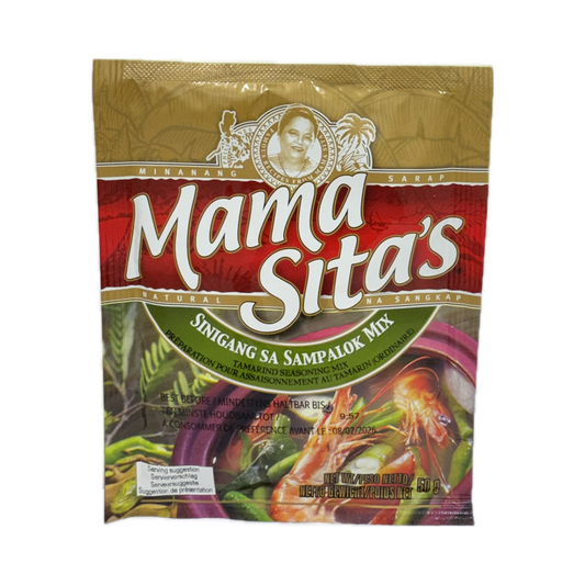 Mama Sita's Sinigang Sa Sampalok Mix 50g – Filipino tamarind seasoning mix for authentic sinigang soup.