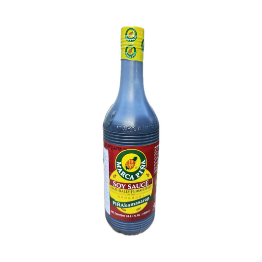 Marca Piña Soy Sauce 1000ml bottle – rich, savory soy sauce perfect for cooking and seasoning.