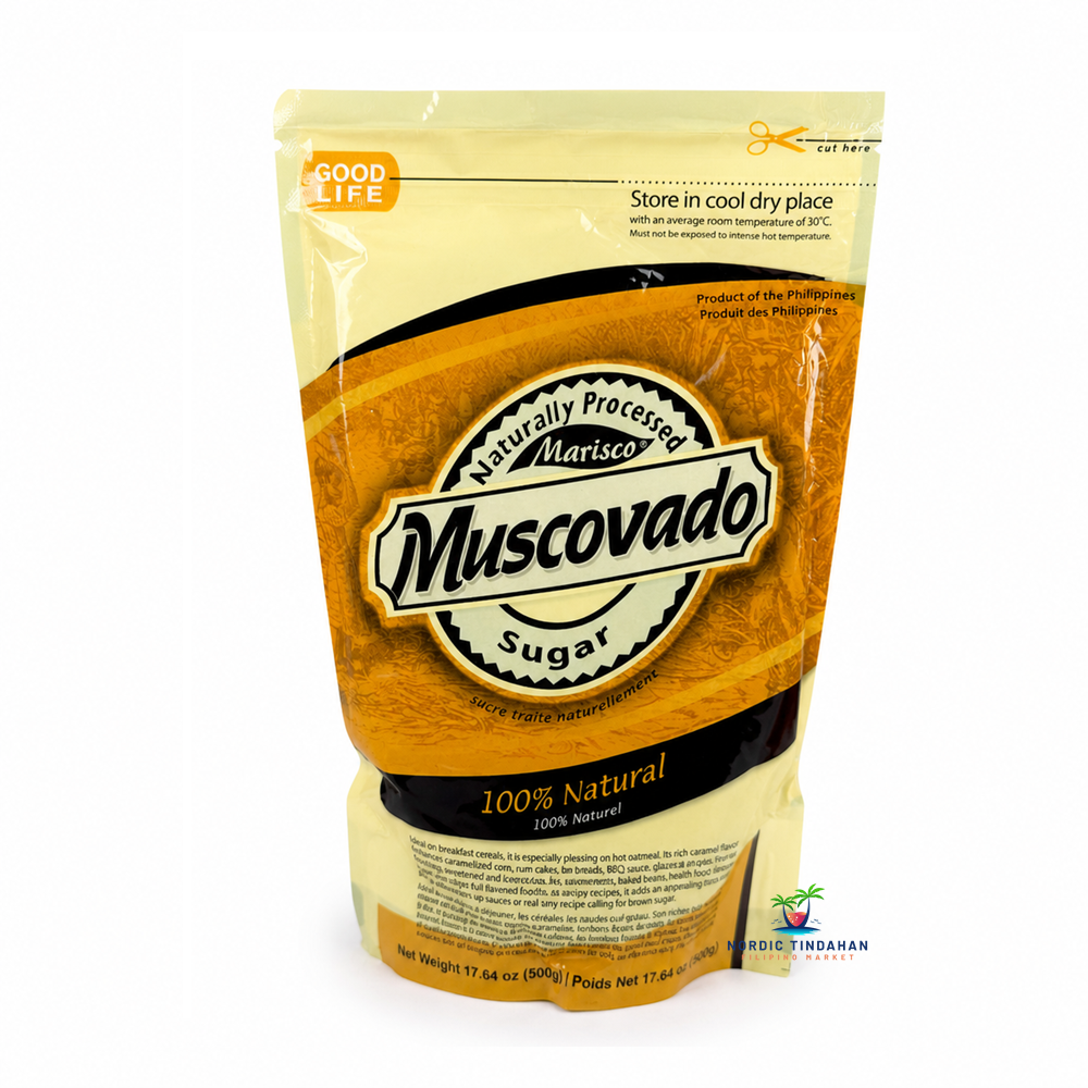 Marisco Muscovado Sugar in Ziplock 500g - unrefined natural brown sugar with rich molasses flavor, perfect for baking and cooking.