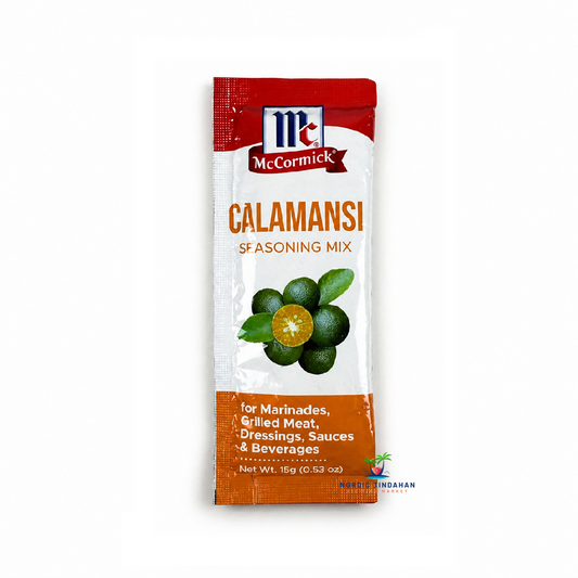 McCormick Calamansi Seasoning Mix 15g is a flavorful blend that delivers the tangy and refreshing taste of calamansi citrus. Perfect for marinades, grilled meats, dressings, sauces, and beverages, it adds a bright, zesty twist to your dishes. A convenient way to enjoy authentic Filipino citrus flavor in everyday cooking.