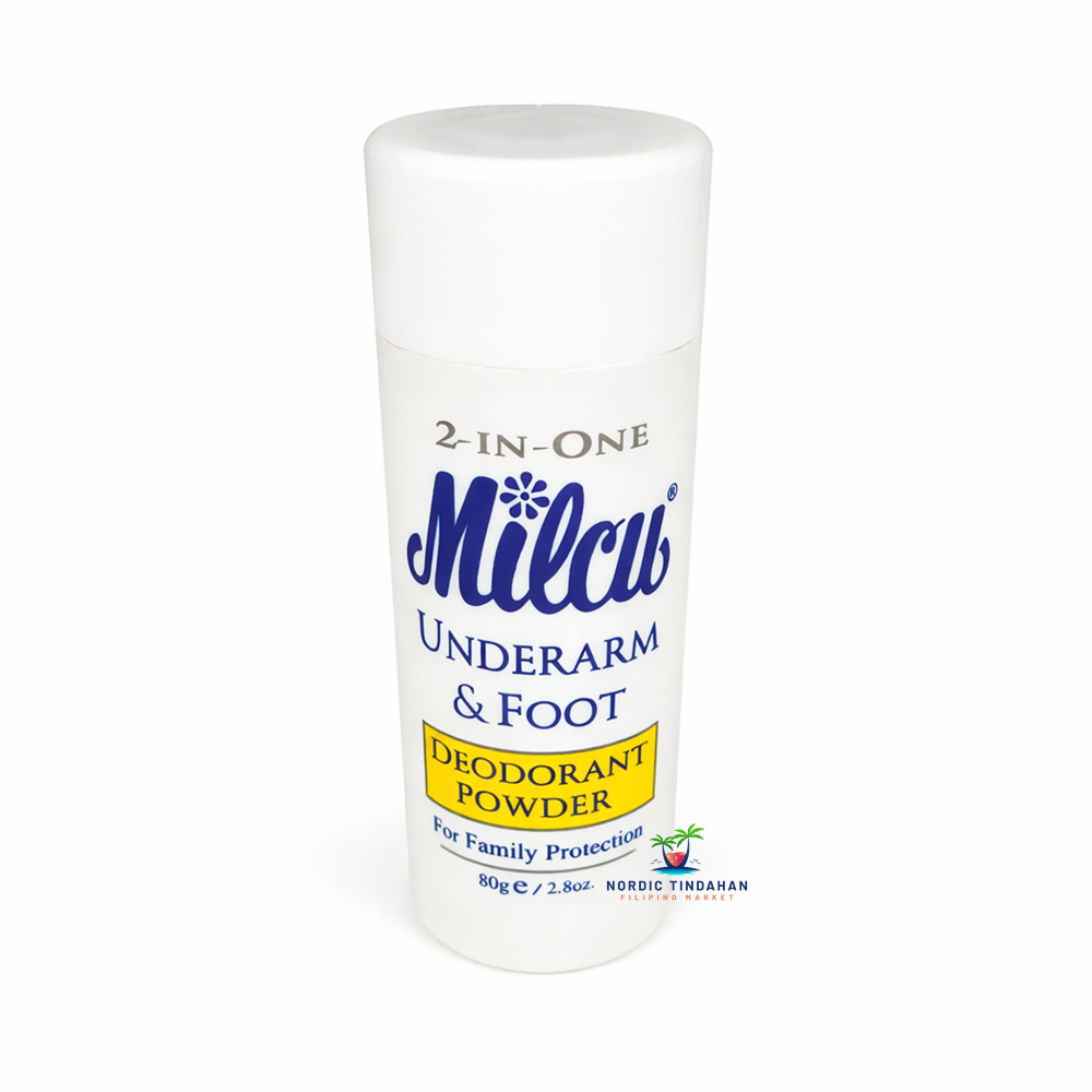 Milcu 2-in-One Underarm & Foot Deodorant Powder 80g – deodorizing powder designed to help control sweat and odor for underarms and feet.