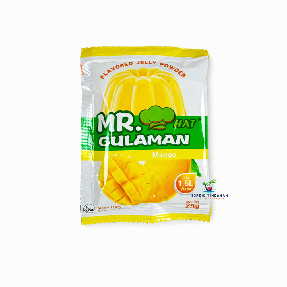 Mr. Hat Gulaman Coffee Jelly Powder 25g – coffee-flavored gulaman powder made from seaweed extract for preparing jelly desserts and drinks.