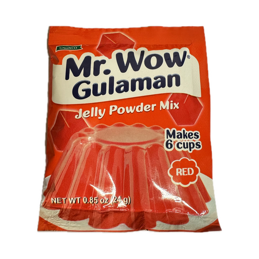 Mr. Wow Gulaman Red jelly powder 24g  – green gelatin dessert mix