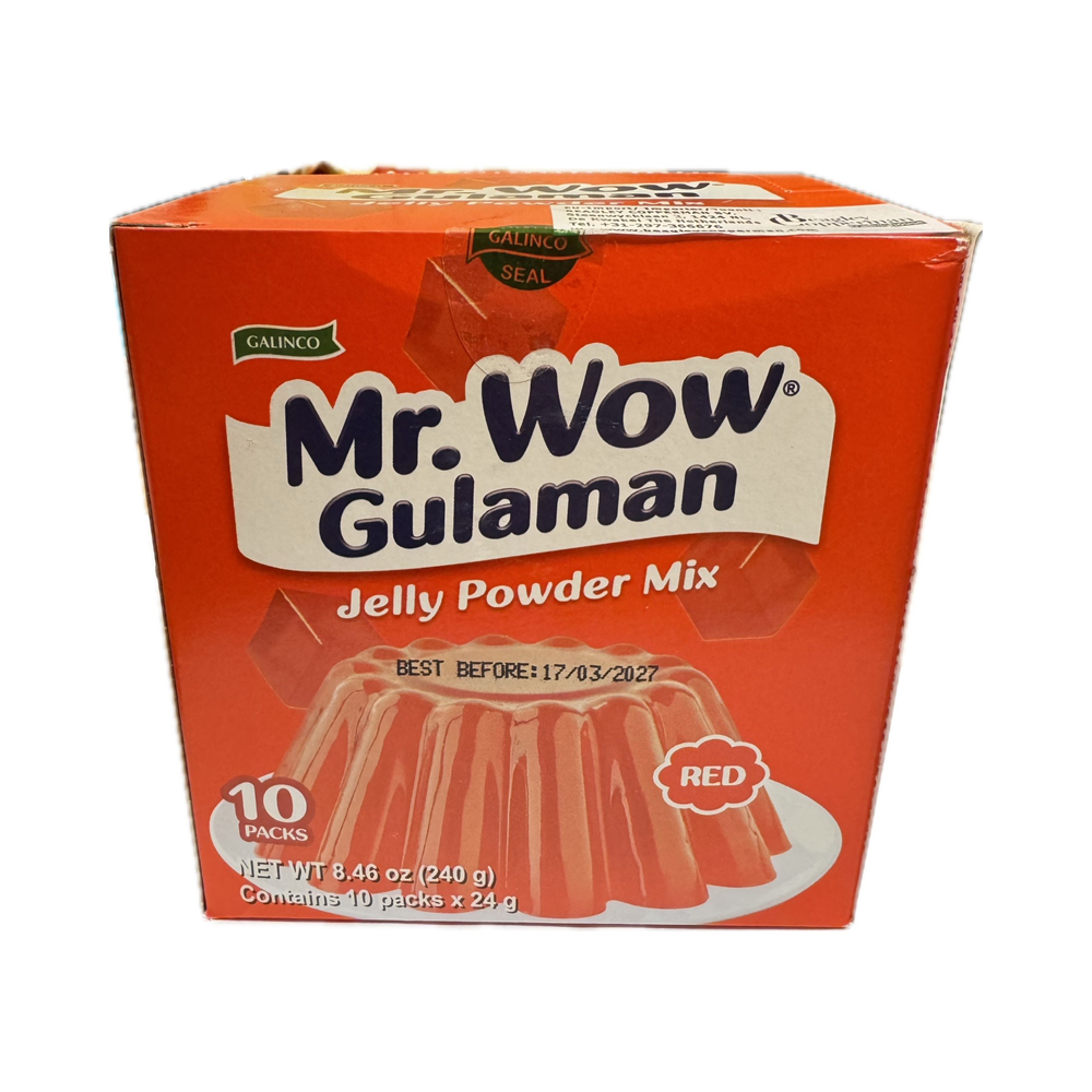 Mr. Wow Gulaman Green jelly powder 10x24g box – green gelatin dessert mix