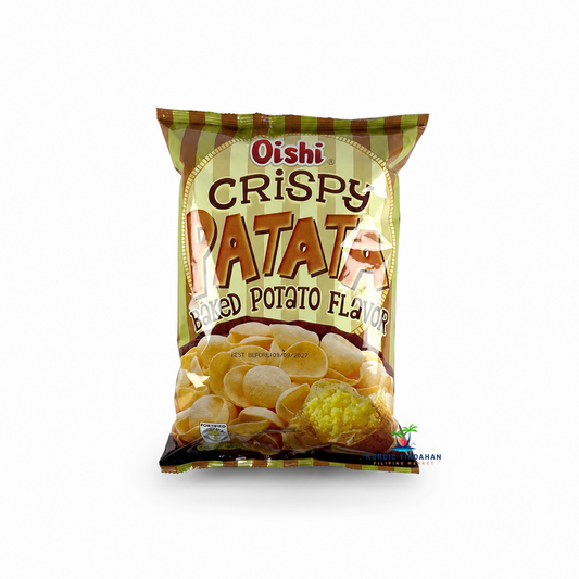 Enjoy the irresistible crunch of Oishi Crispy Patata Baked Potato Flavor 85g. These light, crispy potato bites are seasoned with the rich, comforting taste of baked potato, making them a delicious snack for any occasion. Perfect for sharing or enjoying straight from the bag.